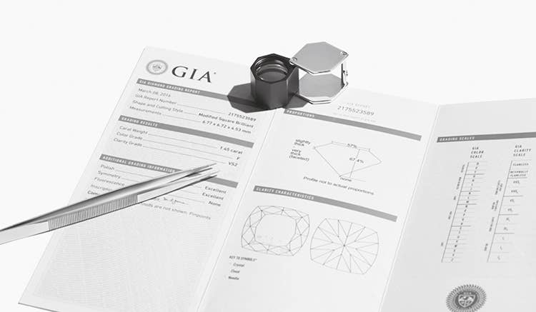 A GIA grading report.